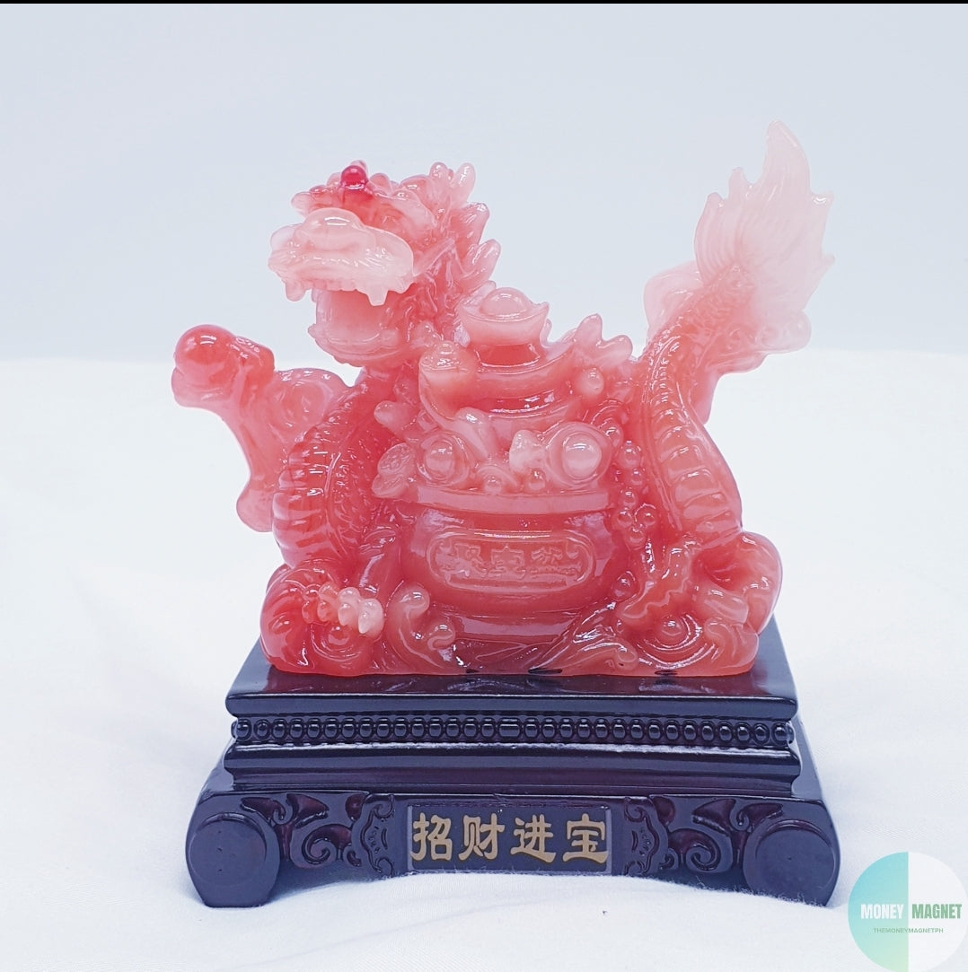 Authentic Red Dragon Figurine for Good Fortune Prosperity Success Wisdom Courage Passion