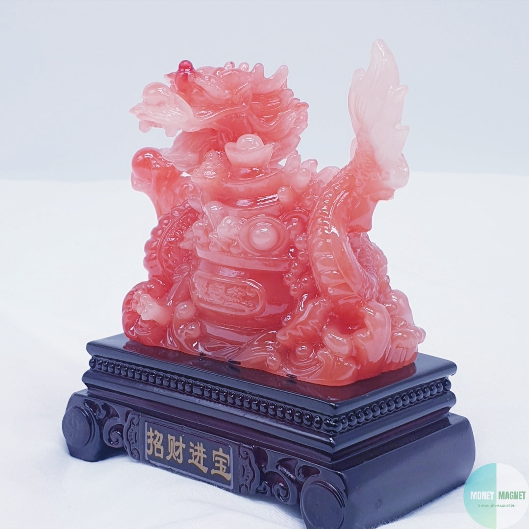 Authentic Red Dragon Figurine for Good Fortune Prosperity Success Wisdom Courage Passion