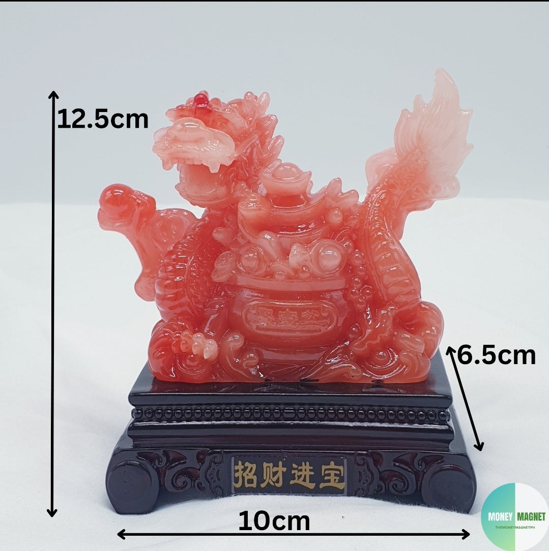 Authentic Red Dragon Figurine for Good Fortune Prosperity Success Wisdom Courage Passion