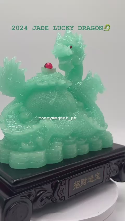 JADE LUCKY DRAGON for Business Wealth Opportunity Helath Power Strength Wisdom