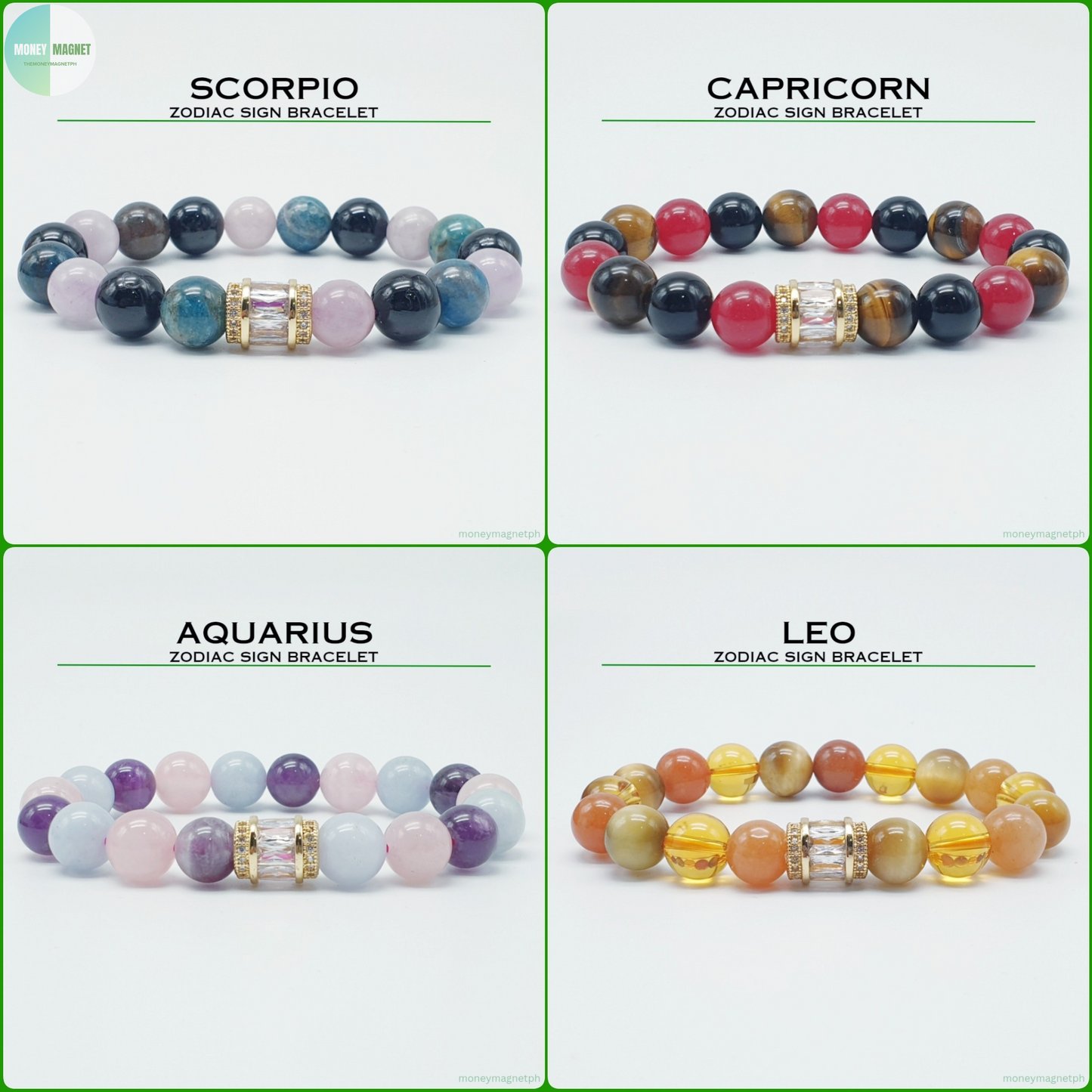 Bundle - E (Zodiac Sign Bracelet + Money Magnet Oil + Lucky Red String)