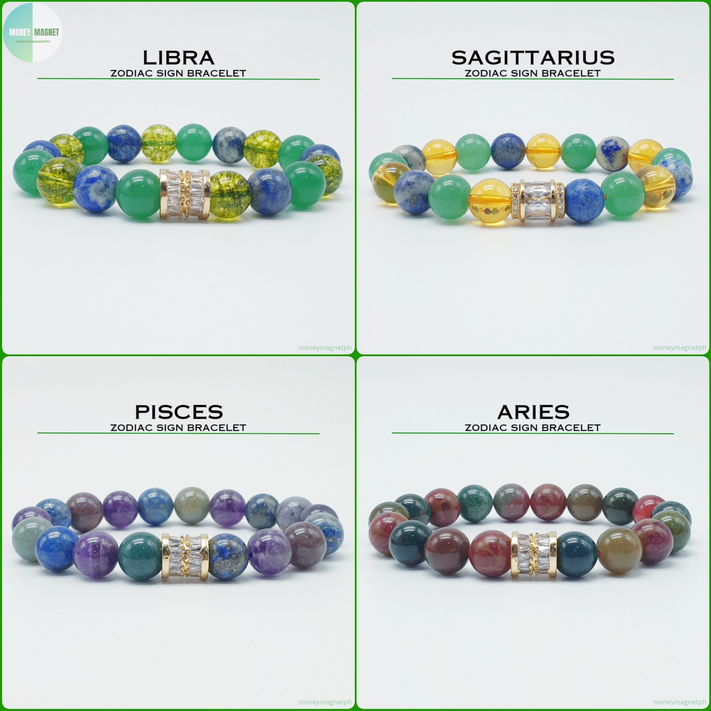 Bundle - E (Zodiac Sign Bracelet + Money Magnet Oil + Lucky Red String)