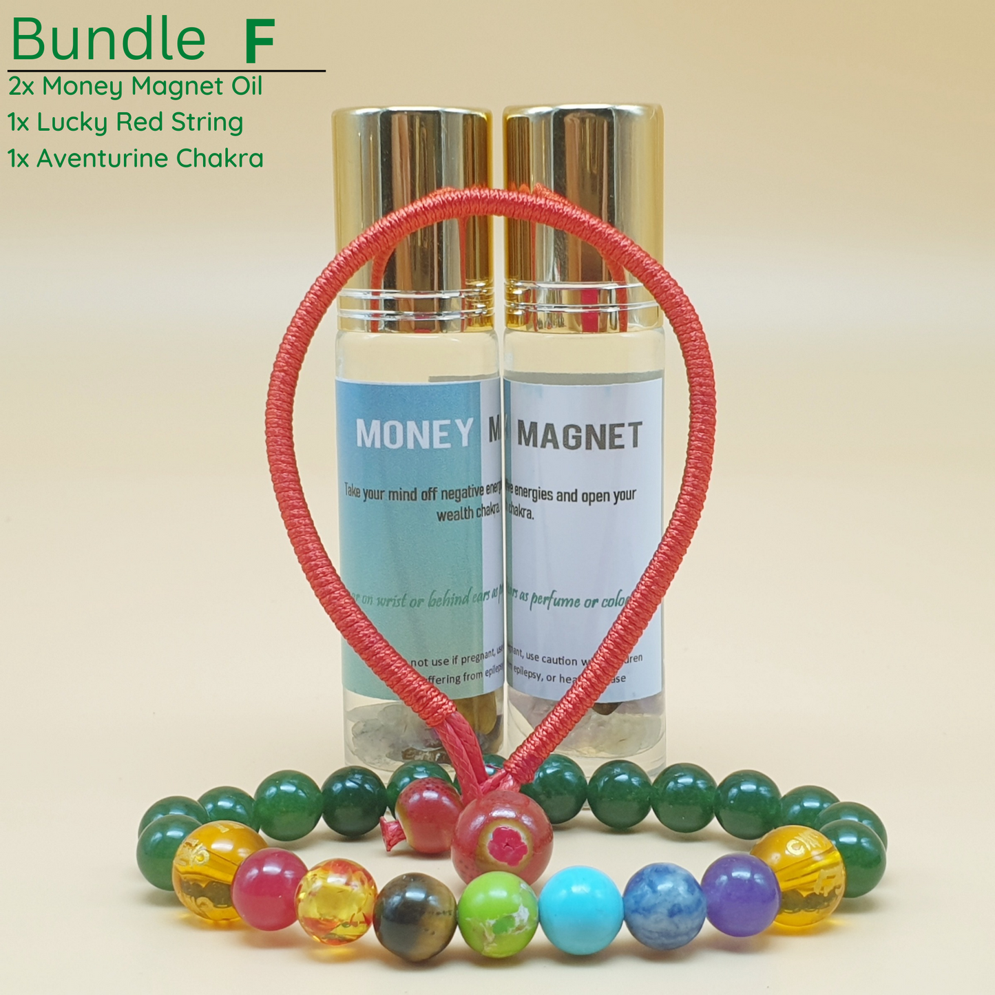Bundle - F (Bracelet of your Choice + Money Magnet Oil + Lucky Red String)