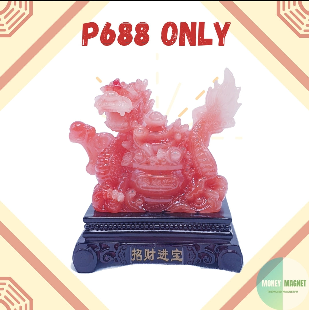 2024 Authentic Red Dragon Figurine for Good Fortune Prosperity Success Wisdom Courage Passion