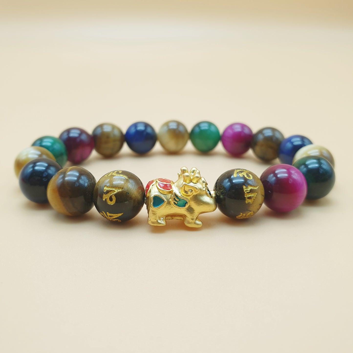 Authentic Multi Colored Tigers Eye Single Piyao