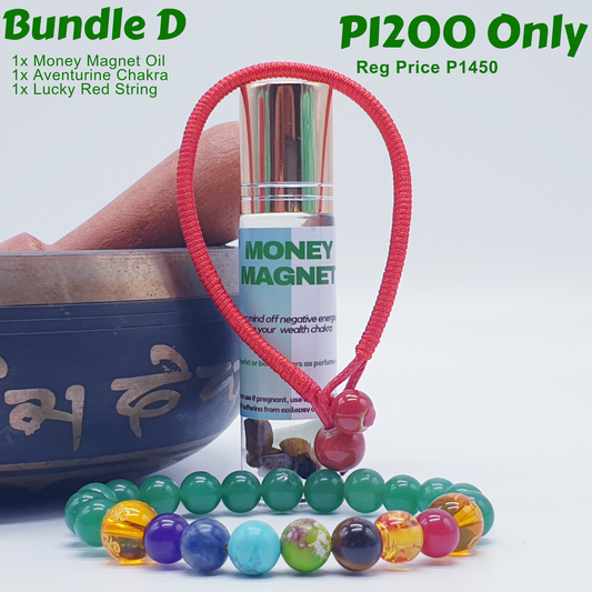 Bundle - D (Aventurine Chakra + Money Magnet Oil + Lucky Red String)