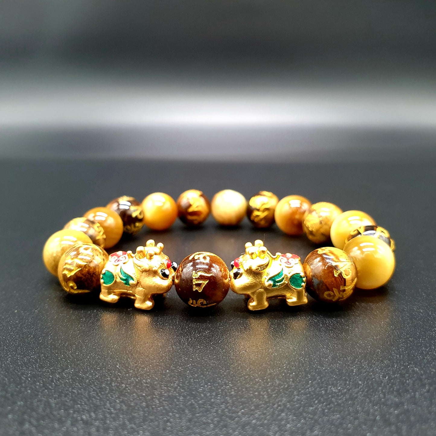 Authentic Tigers Eye Double Piyao