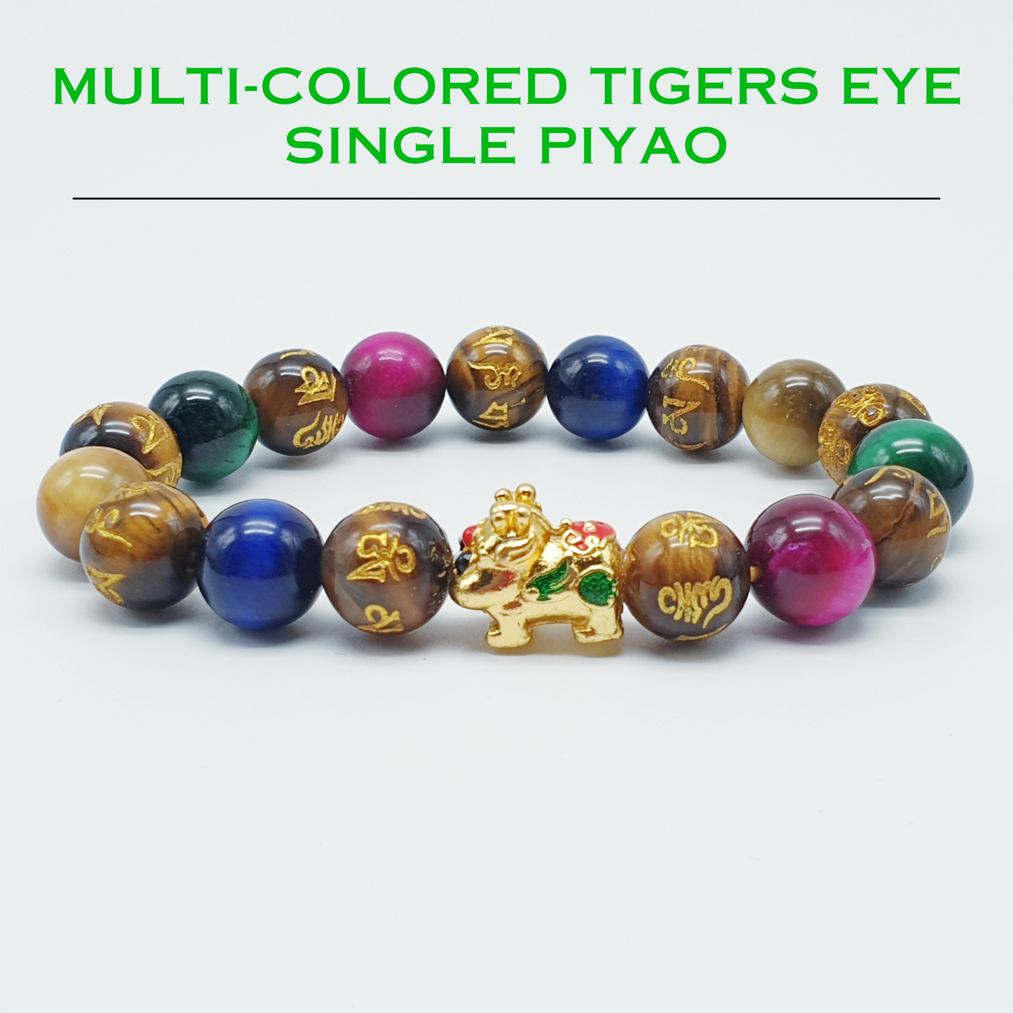 Authentic Multi Colored Tigers Eye Single Piyao