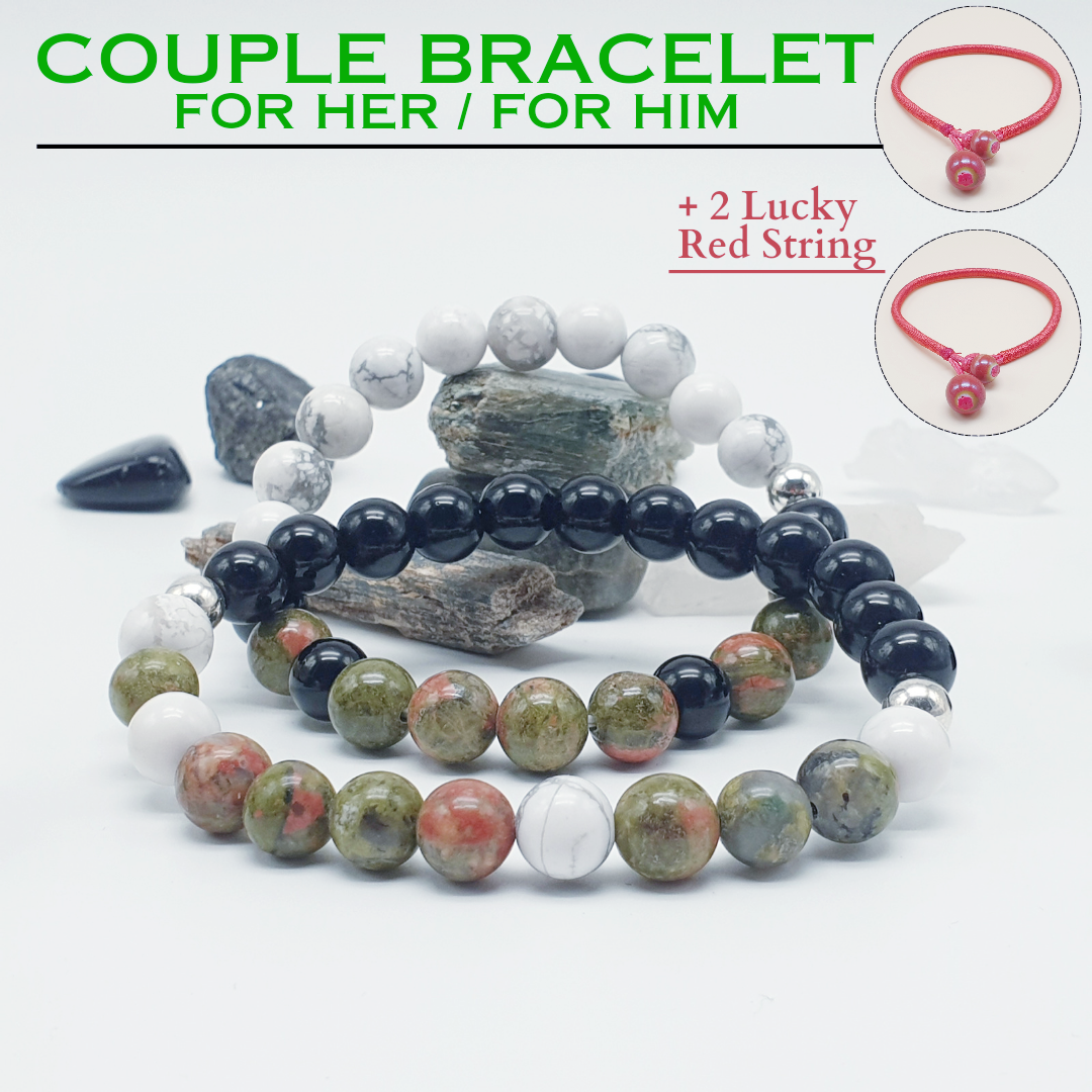 Authentic Couple Bracelet + Authentic Tibetan Lucky Red String