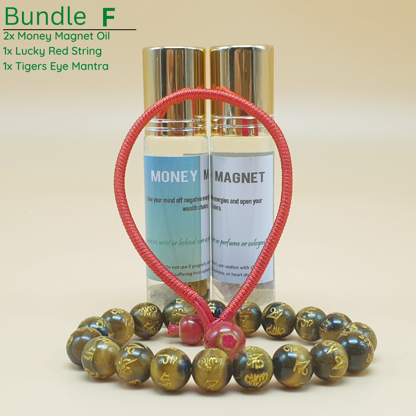 Bundle - F (Bracelet of your Choice + Money Magnet Oil + Lucky Red String)